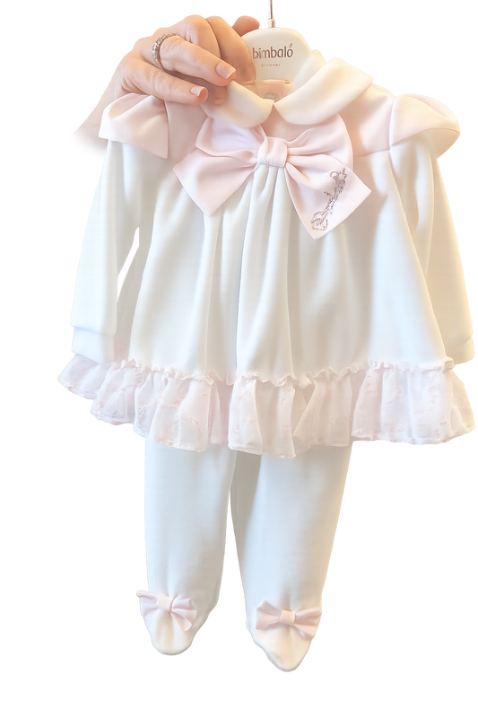 PRE ORDER - Bimbalo pink patterned bow legging set