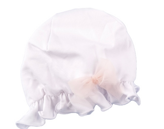 Bimbalo pink tulle cotton frilled hat