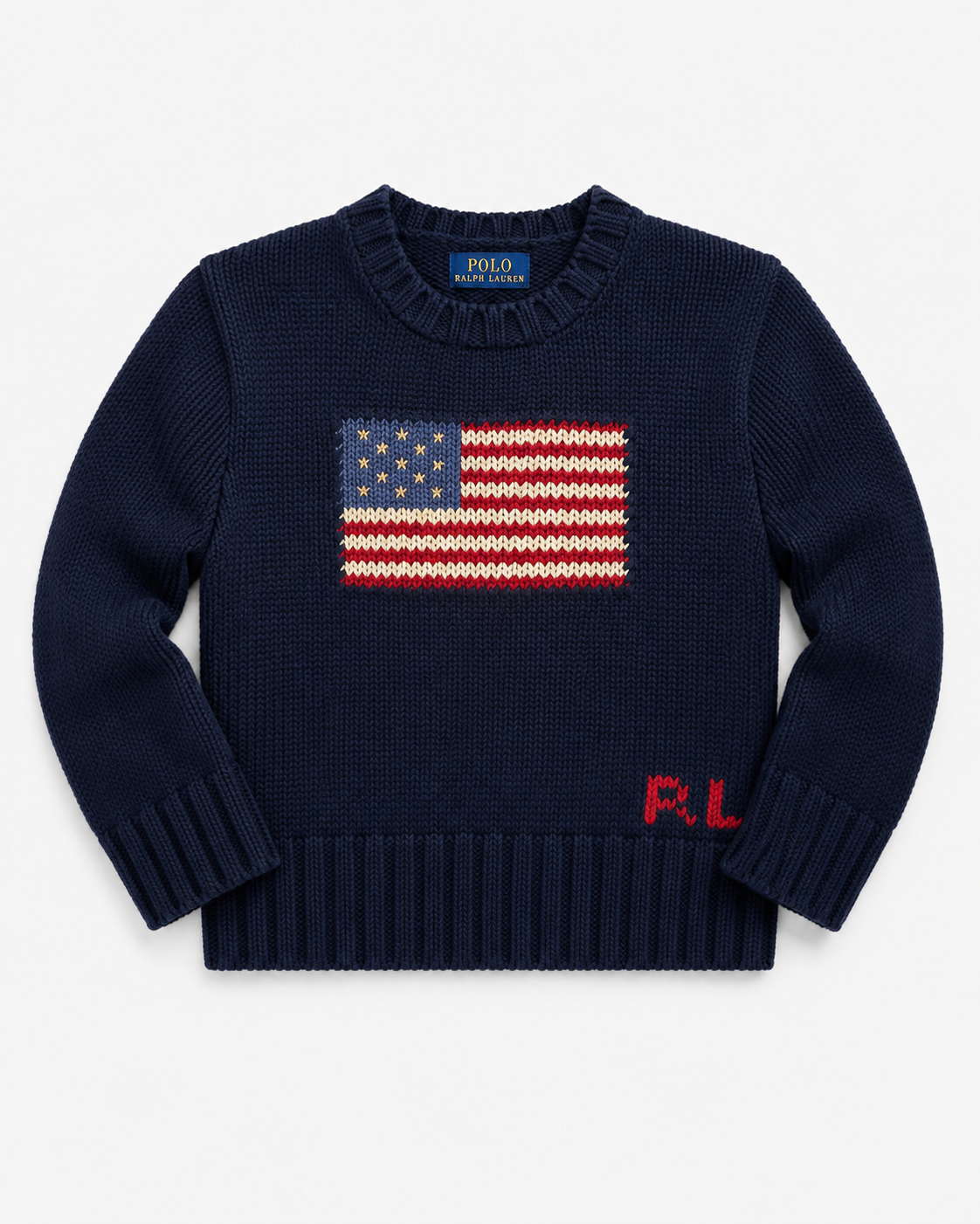 Ralph Lauren navy knitted America flag jumper