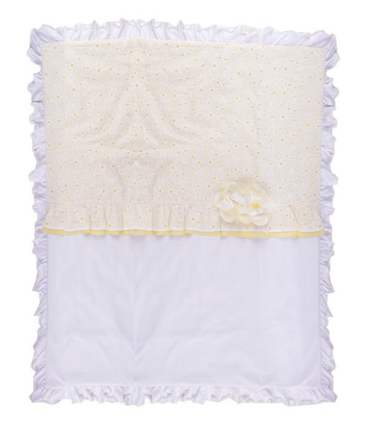 PRE ORDER - Bimbalo yellow floral lace cotton blanket