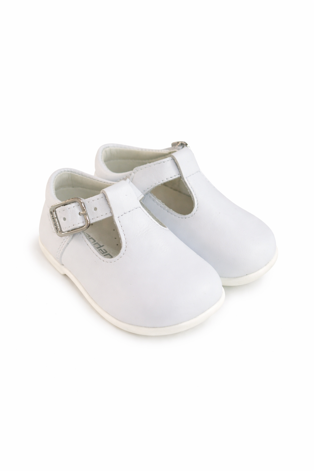 Andanines white leather rubber sole shoe