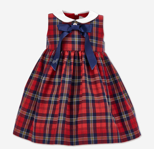 Monnalisa girls tartan bow dress