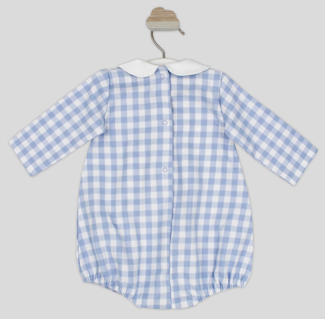 Rapife boys blue & white check romper