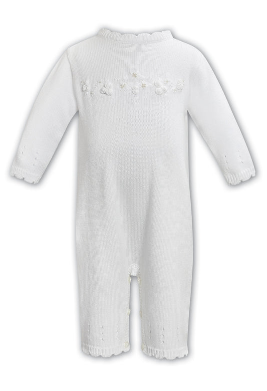 Sarah Louise white embroidered babygrow