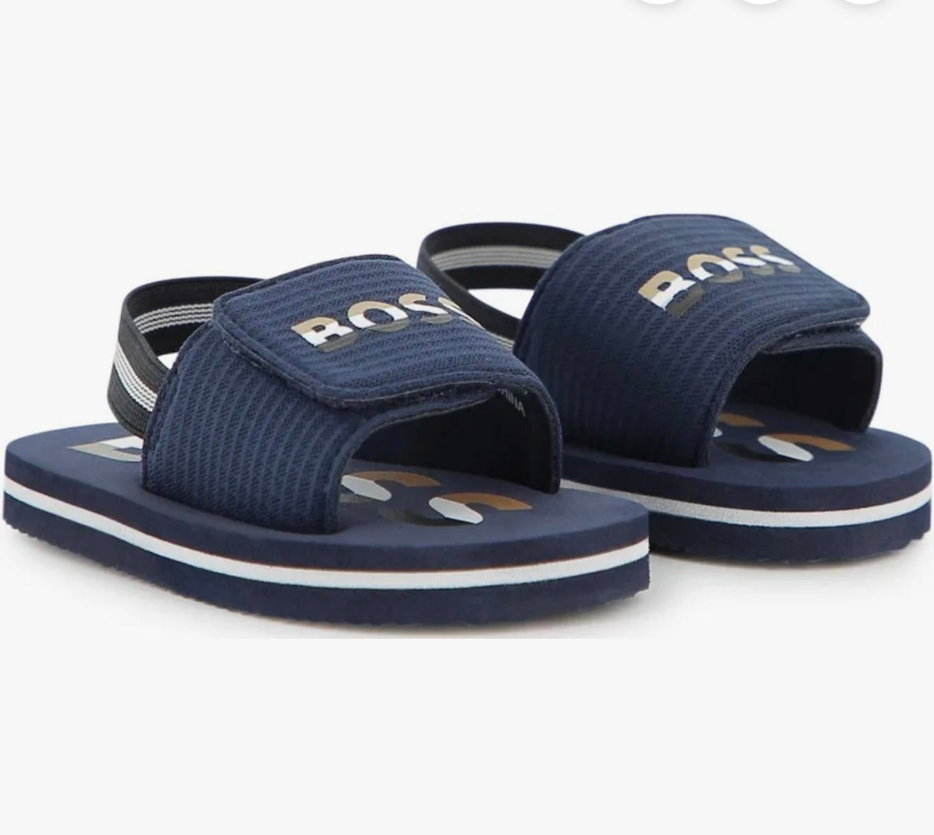 Boss navy blue baby logo sandals
