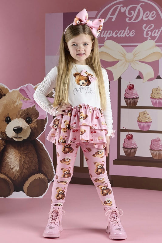 Adee ‘Teddy bear bakery’ bear print legging set