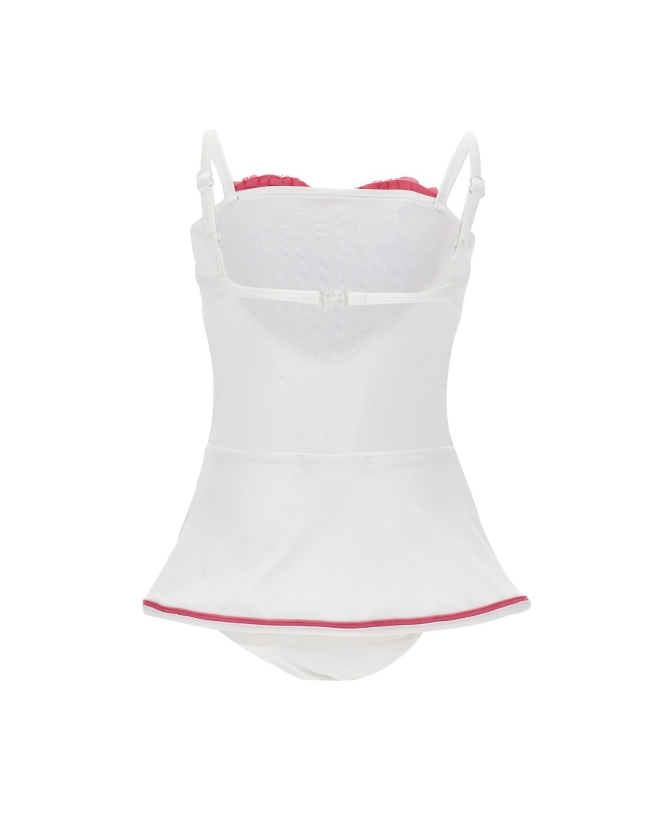 PRE ORDER - Monnalisa pink & white love heart skirted swimsuit