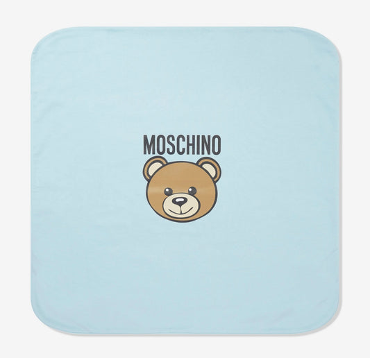 Moschino sky blue teddy bear blanket
