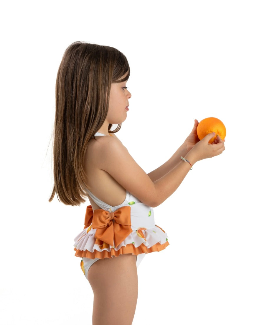 Meia Pata Acapulco oranges print swimsuit