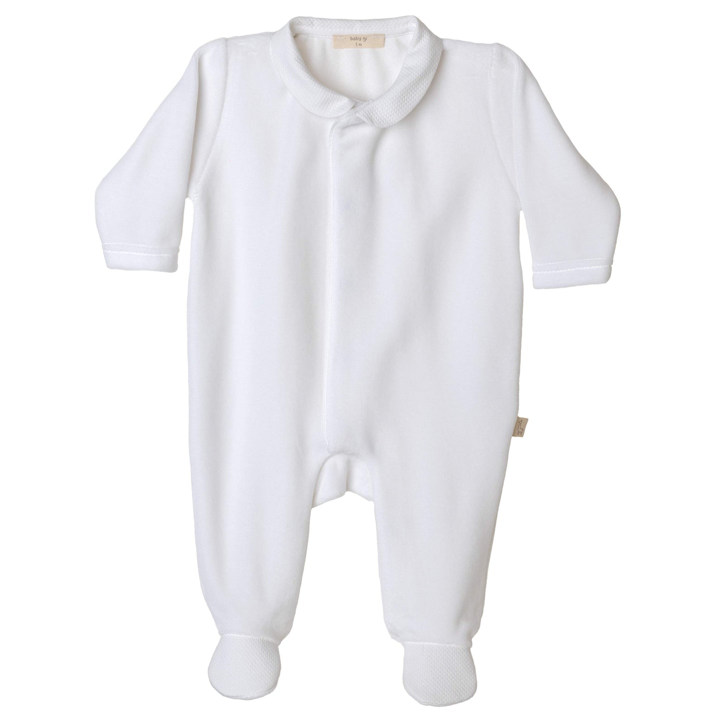 Baby gi white velour angel wing babygrow