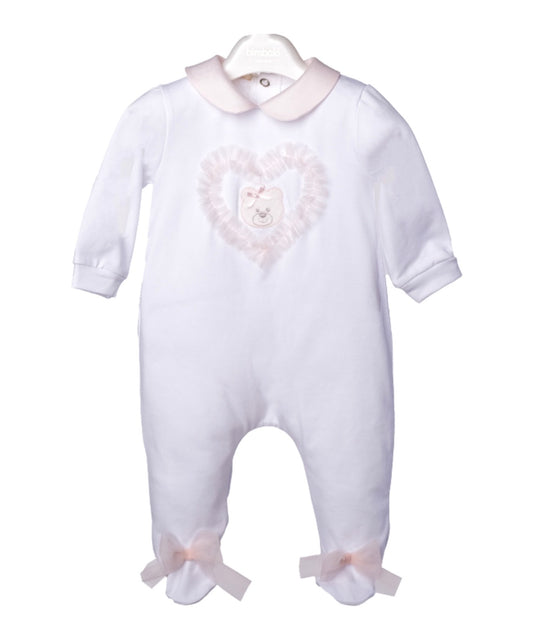 Bimbalo pink tulle Teddy cotton babygrow