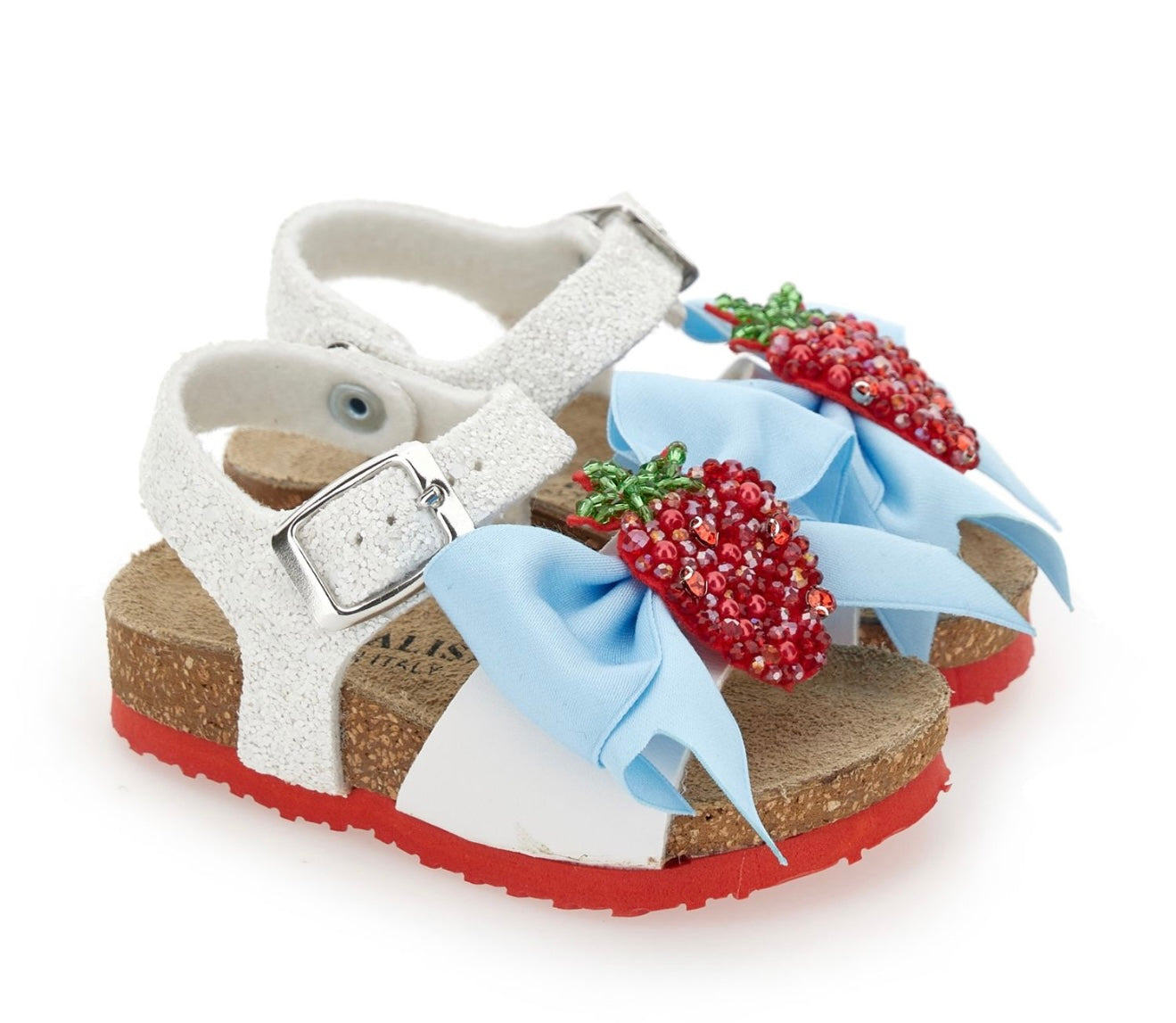 PRE ORDER - monnalisa strawberry bow sandals
