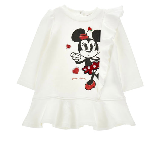 PRE ORDER - Monnalisa white Minnie Mouse cotton dress