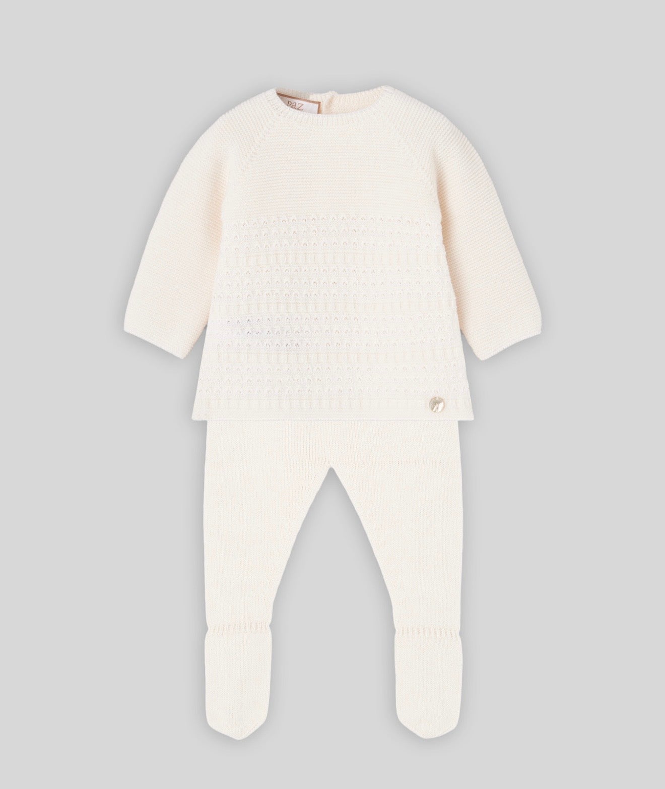 Paz Rodriguez Ivory knitted legging set