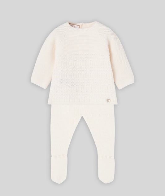 Paz Rodriguez Ivory knitted legging set