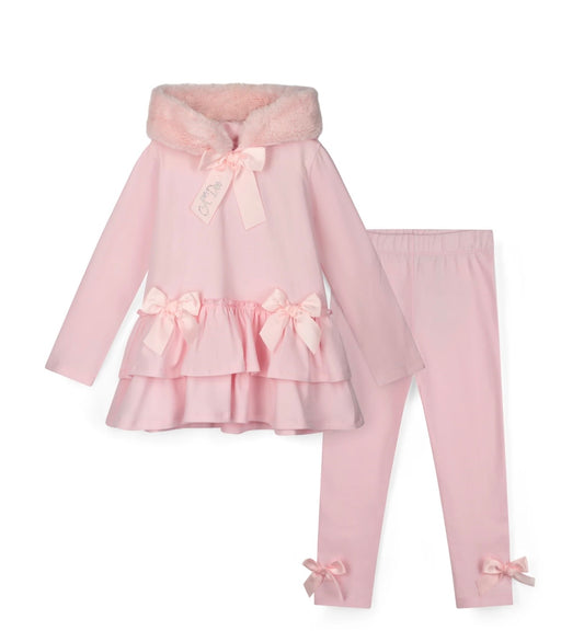Adee pink alina fur legging set