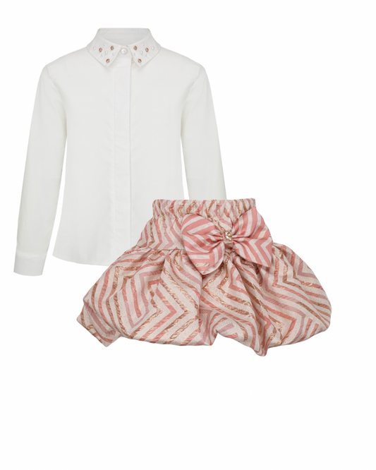 PRE ORDER - Daga ‘Sparkle blush’ puff ball skirt & blouse set
