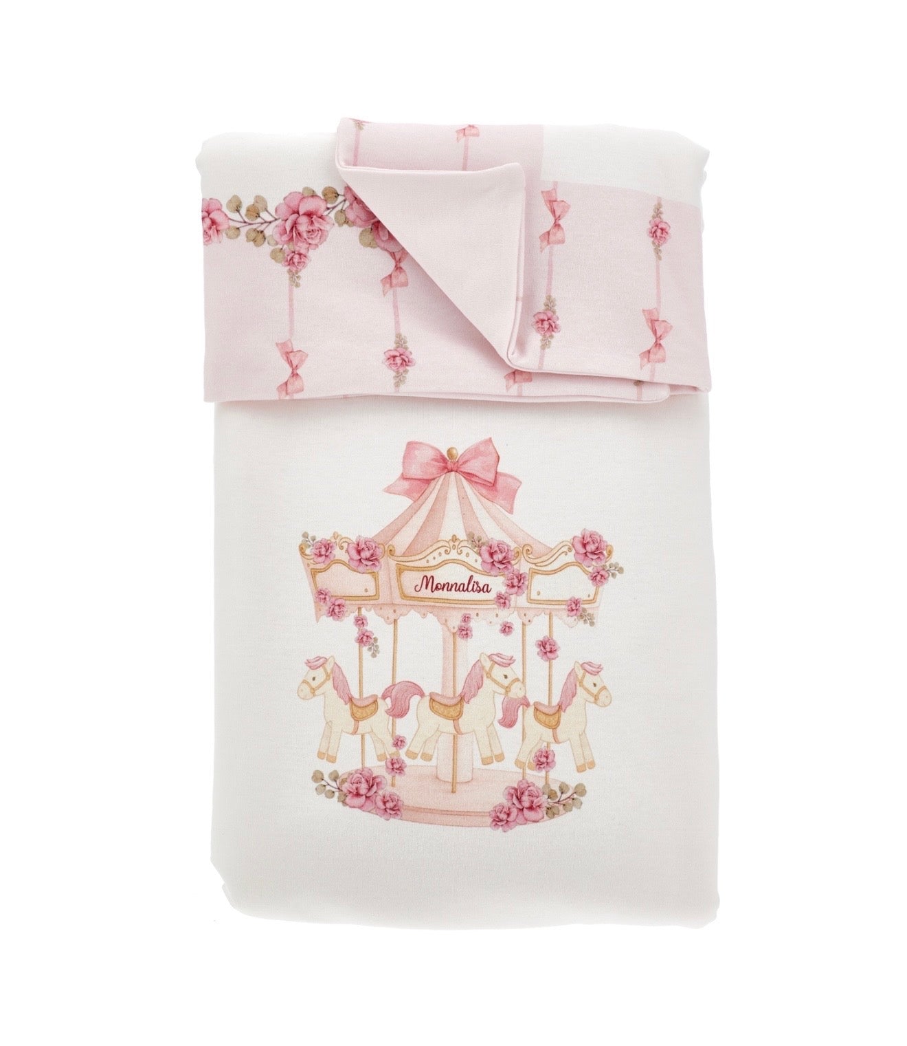 PRE ORDER - monnalisa pink carousel blanket