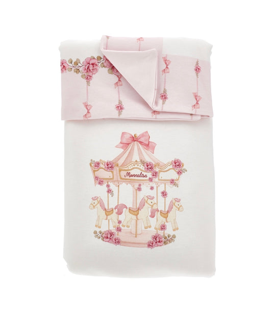 PRE ORDER - monnalisa pink carousel blanket