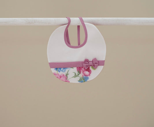 Ninnoah pink & blue roses bib