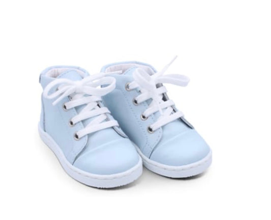 Borboleta ‘Danilo’ blue leather high top trainers