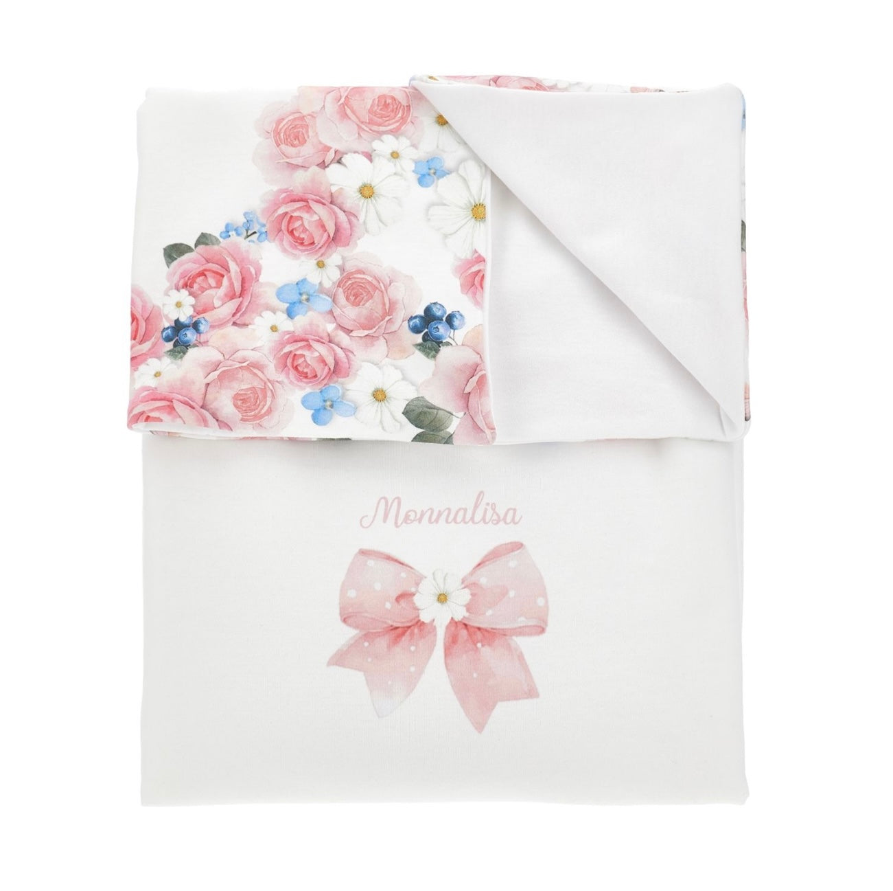 PRE ORDER - monnalisa pink & blue floral blanket