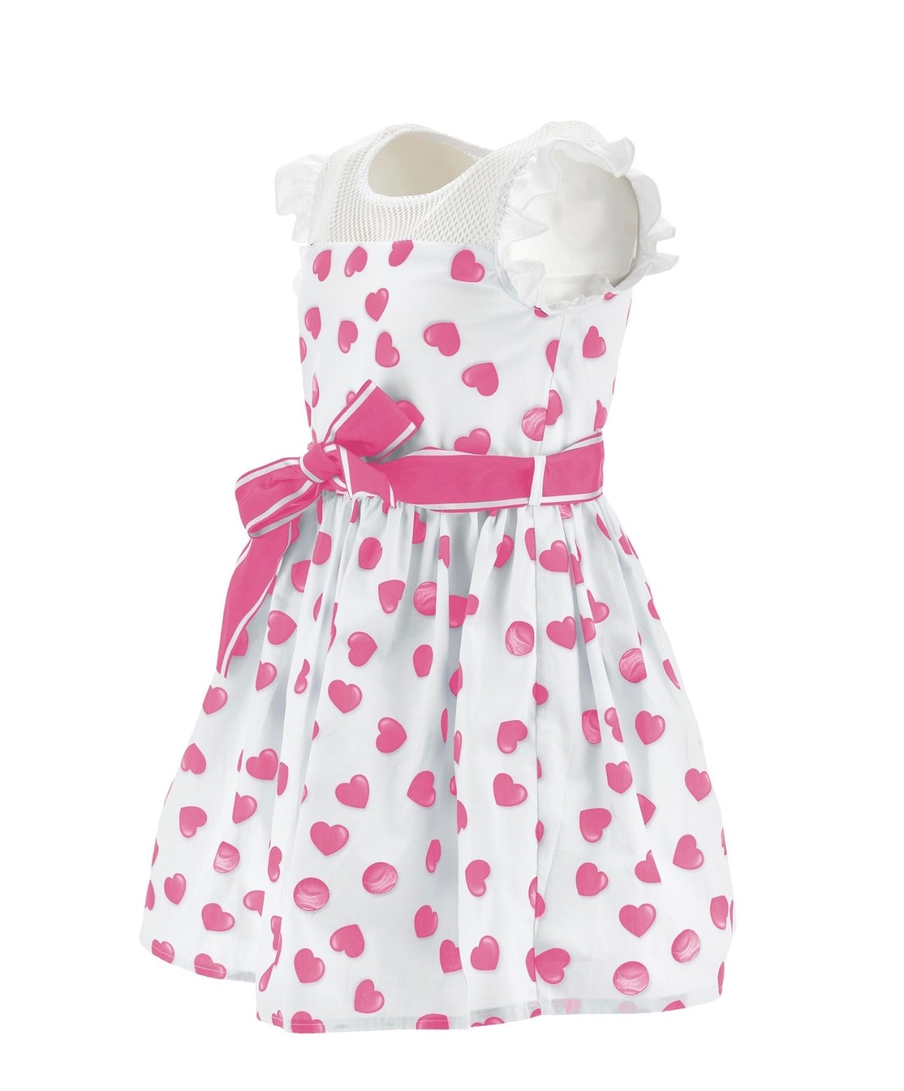 Monnalisa pink & white love heart dress