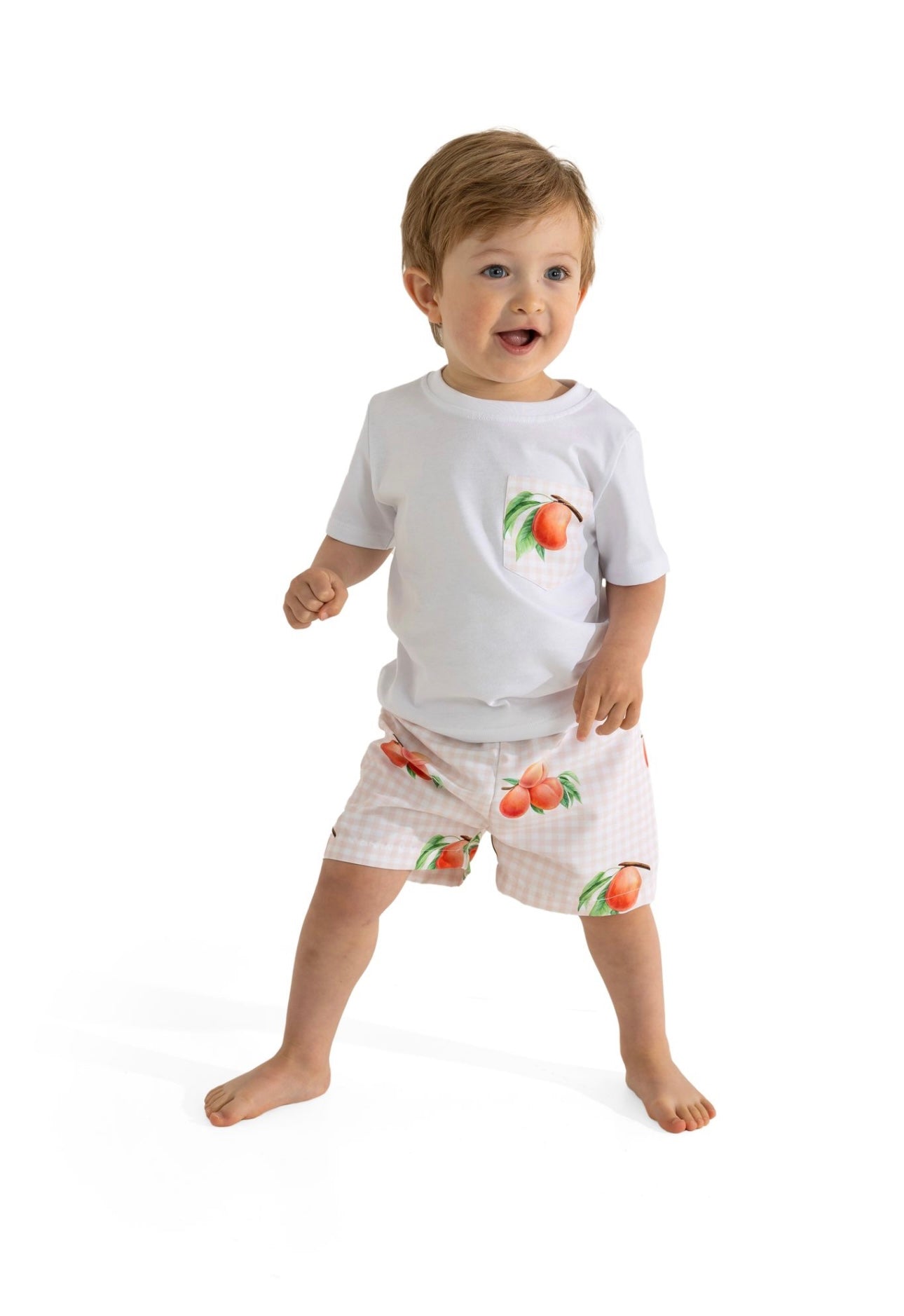 Meia pata boys peaches T-shirt & swim short set