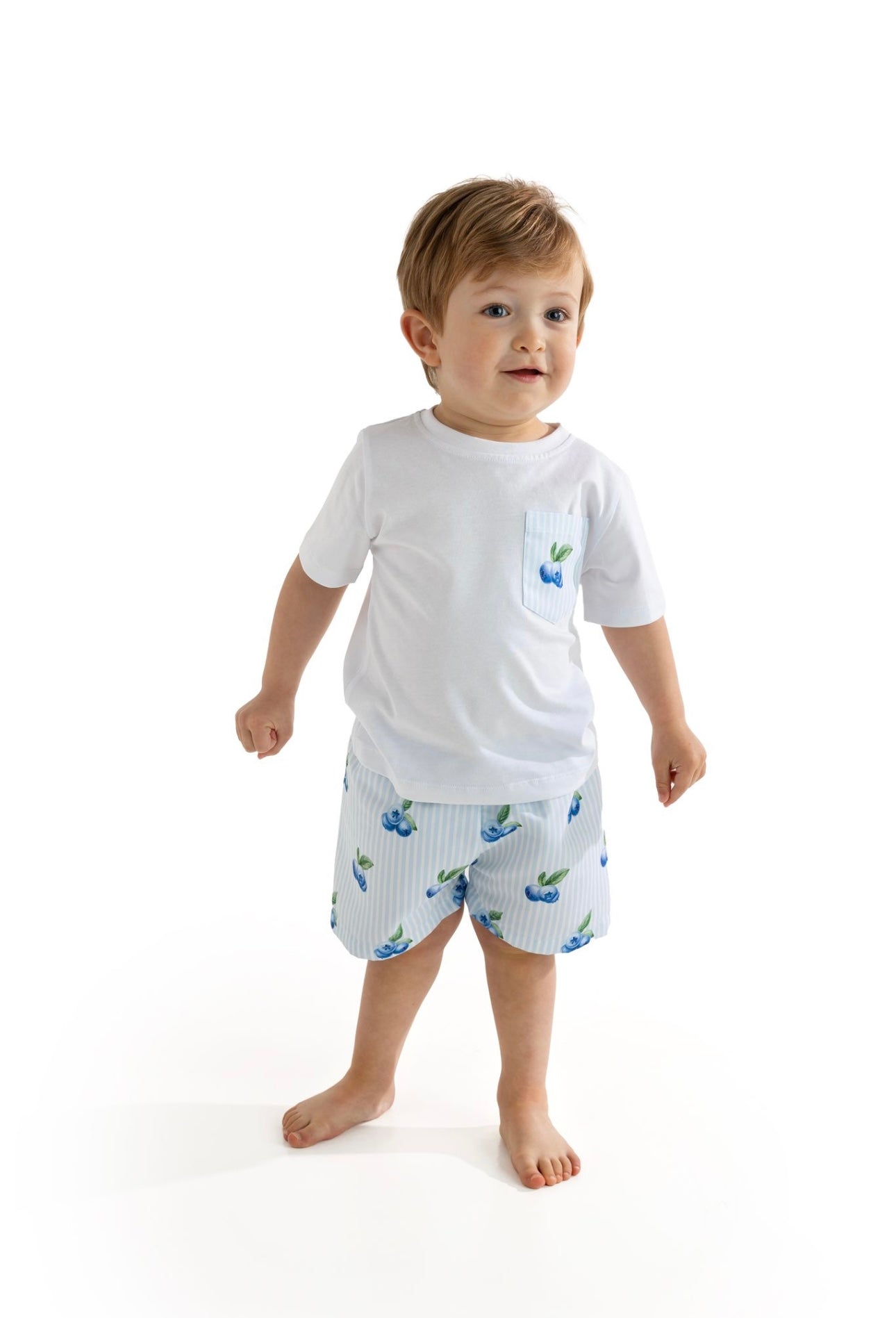 Meia pata boys blueberry T-shirt & swim short set