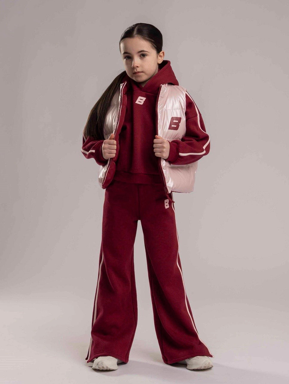 Bonini revive burgundy & pink reversible Gillet