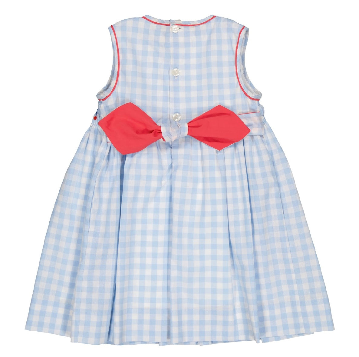 Kidiwi blue check Cherries ‘Emma’ smocked dress