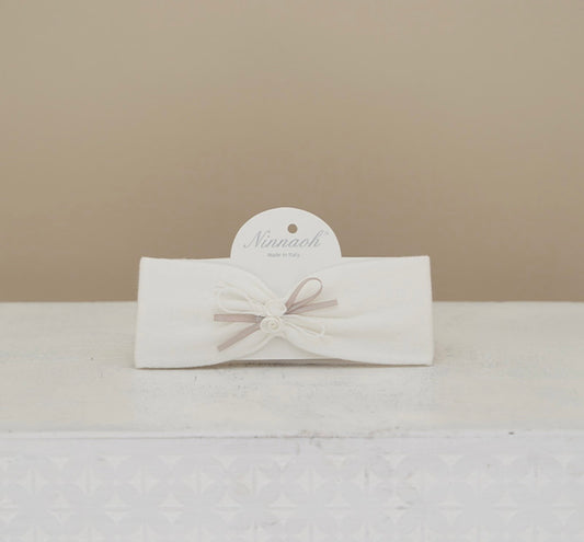 PRE ORDER - Ninnaoh beige & white headband