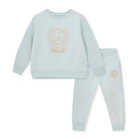 Mitch & son baby blue & beige logo sweatshirt tracksuit