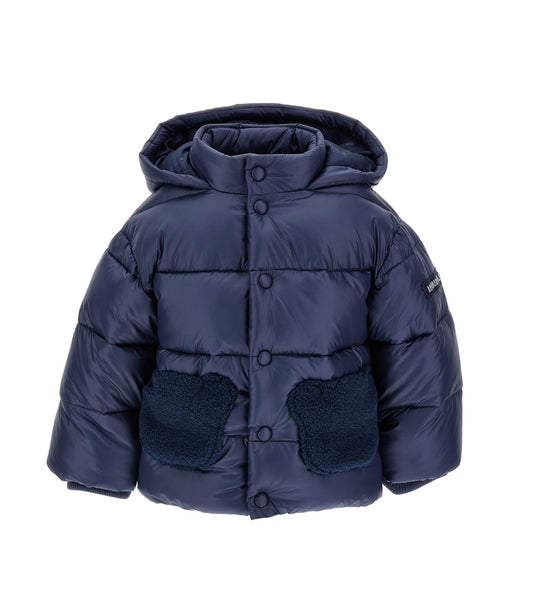 monnalisa navy Teddy pocket puffer coat