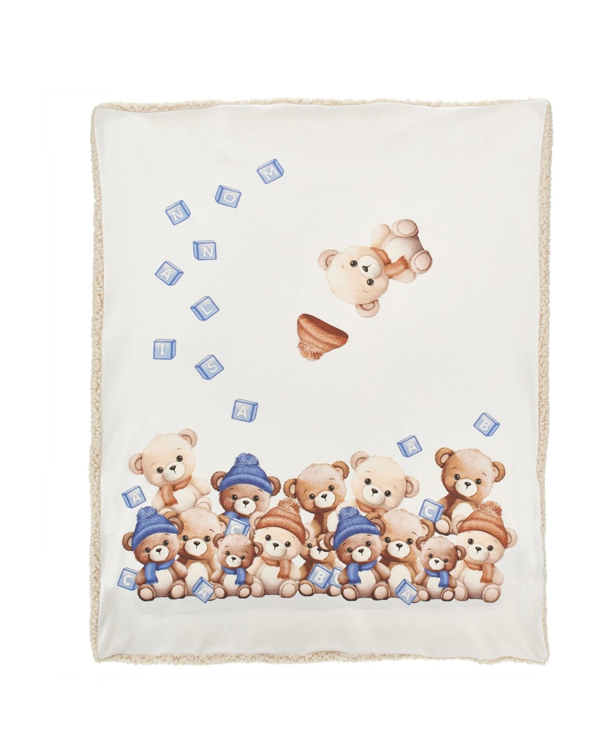 monnalisa teddy blanket - blue