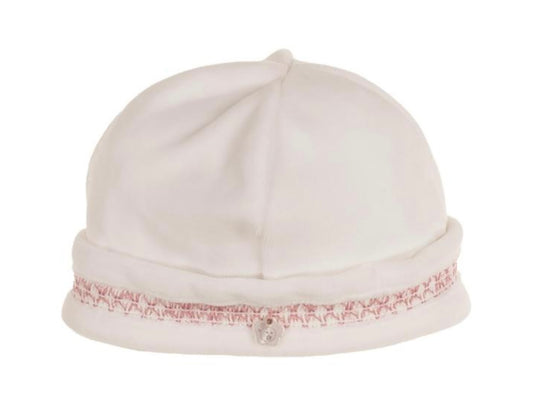Deolinda pink toile smocked hat