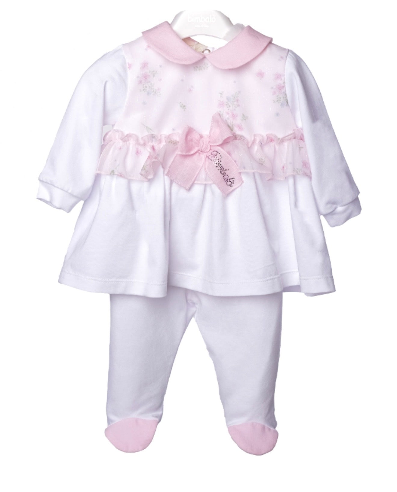 Bimbalo pink tulle floral top & legging set