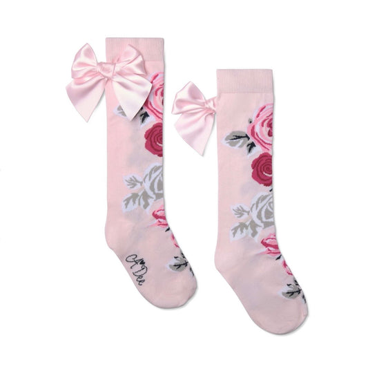PRE ORDER - Adee Alessandra rose print knee high socks