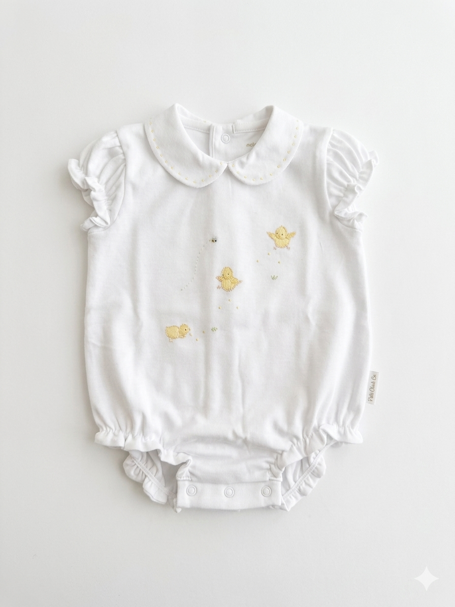 Adriana Mae little peeps embroidered bubble