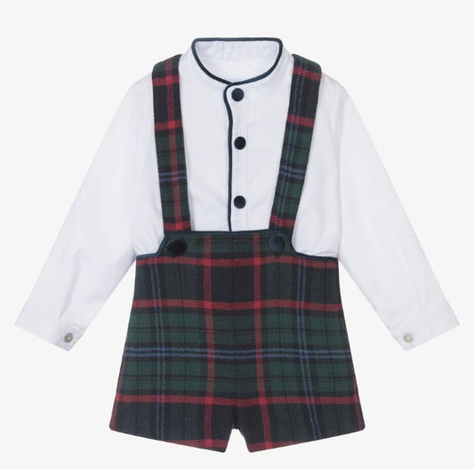 Foque boys green tartan short set