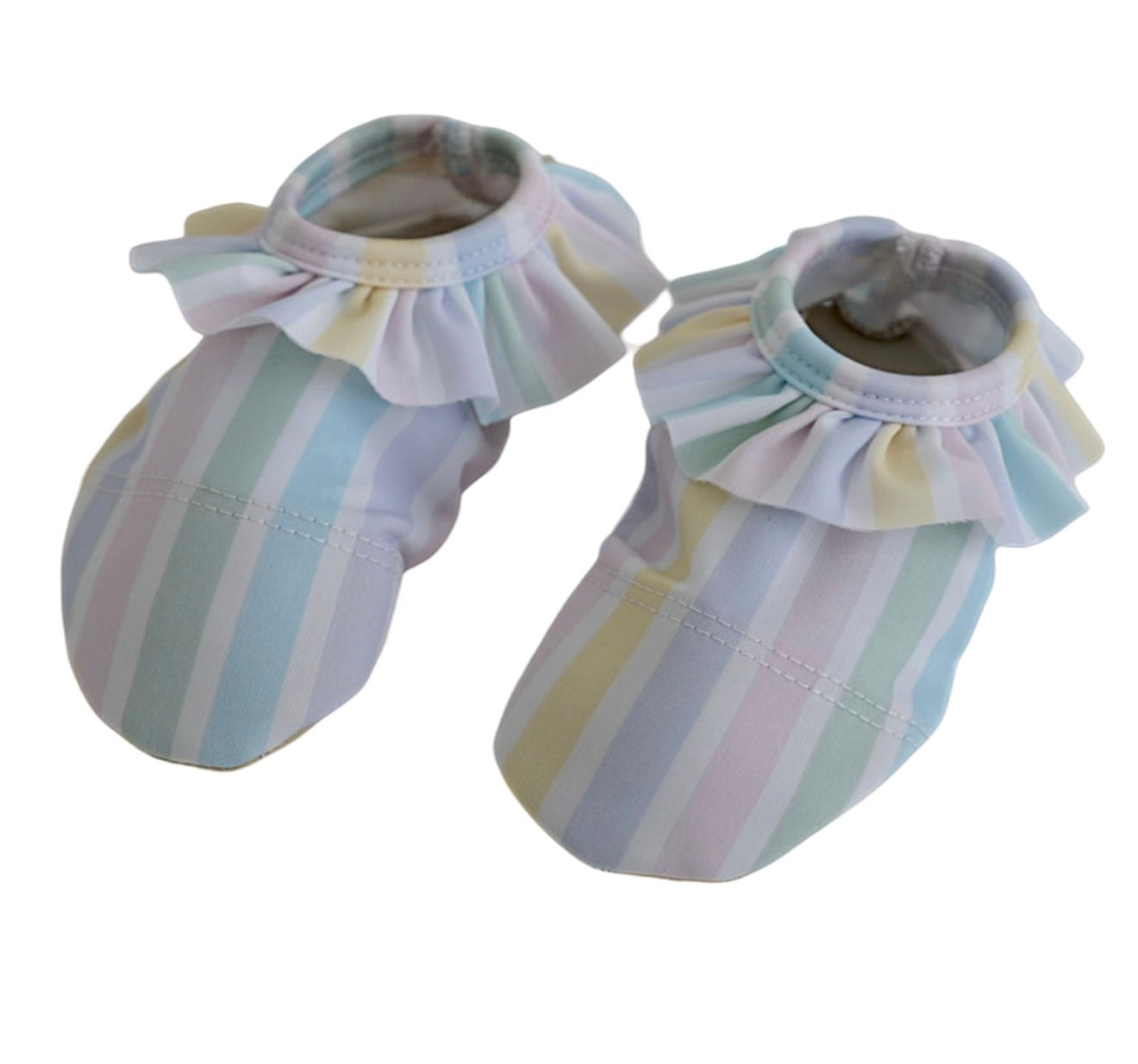 PRE ORDER - meia pata pastel stripe frilled non-slip shoe