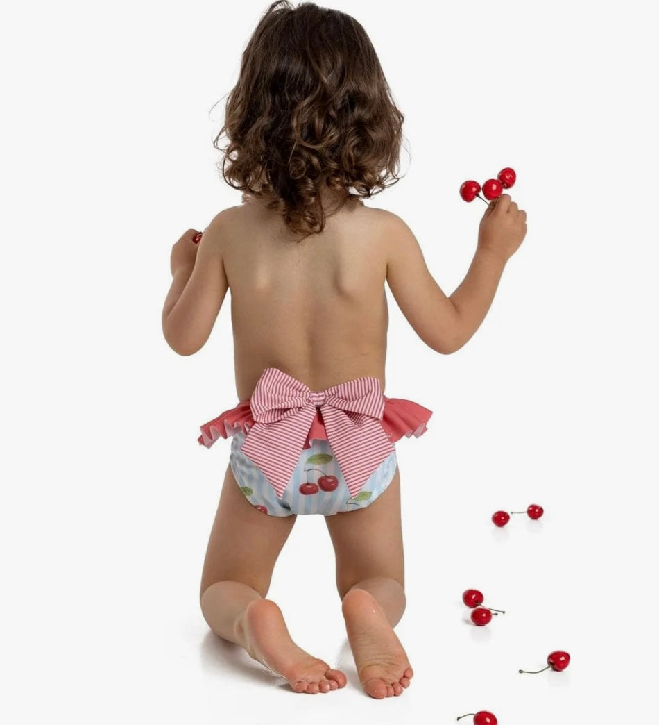 Meia Pata cherries print swim pants