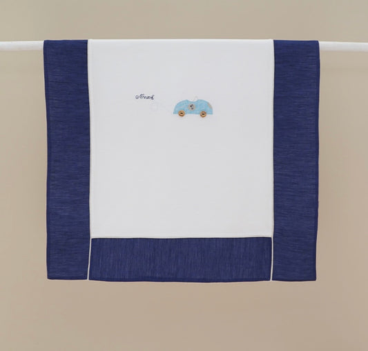Ninnoah navy & white car blanket