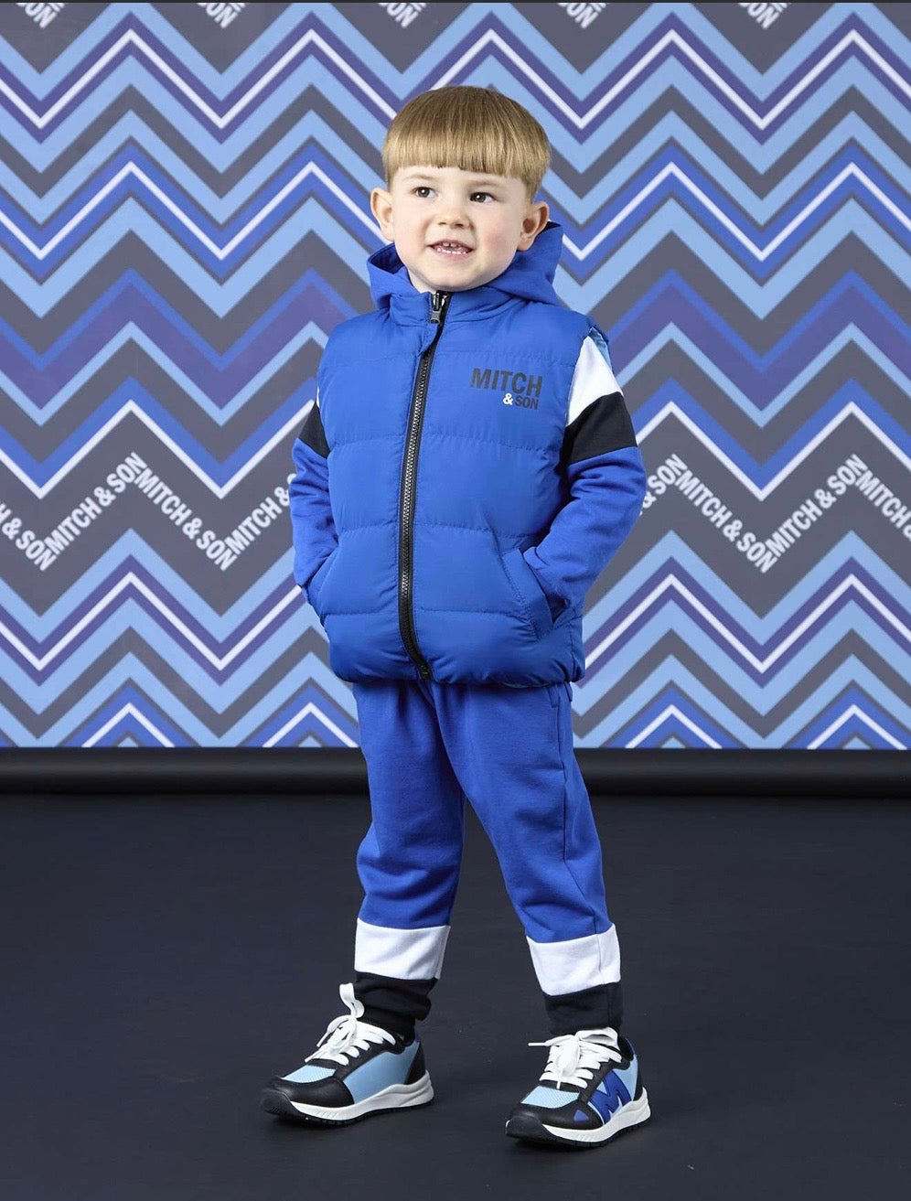 PRE ORDER - Mitch & son wesley blue/royal blue reversible Gillet