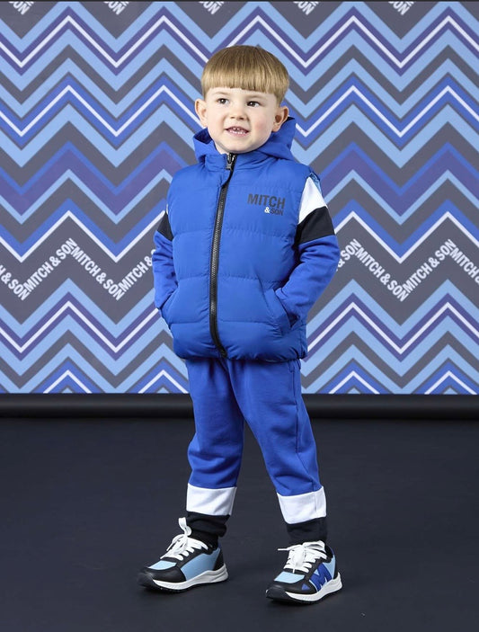 PRE ORDER - Mitch & son wesley blue/royal blue reversible Gillet