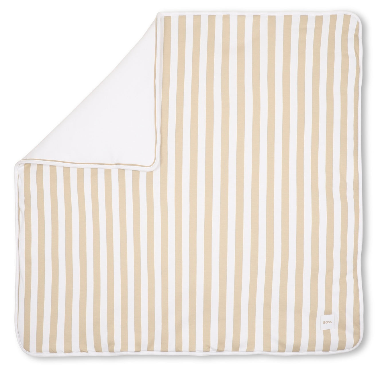Boss beige & white striped blanket
