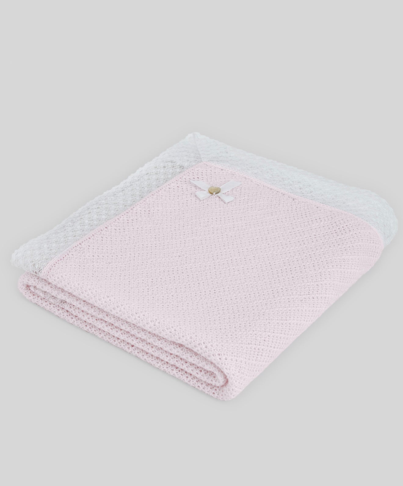 PRE ORDER - Paz baby pink knitted lace blanket