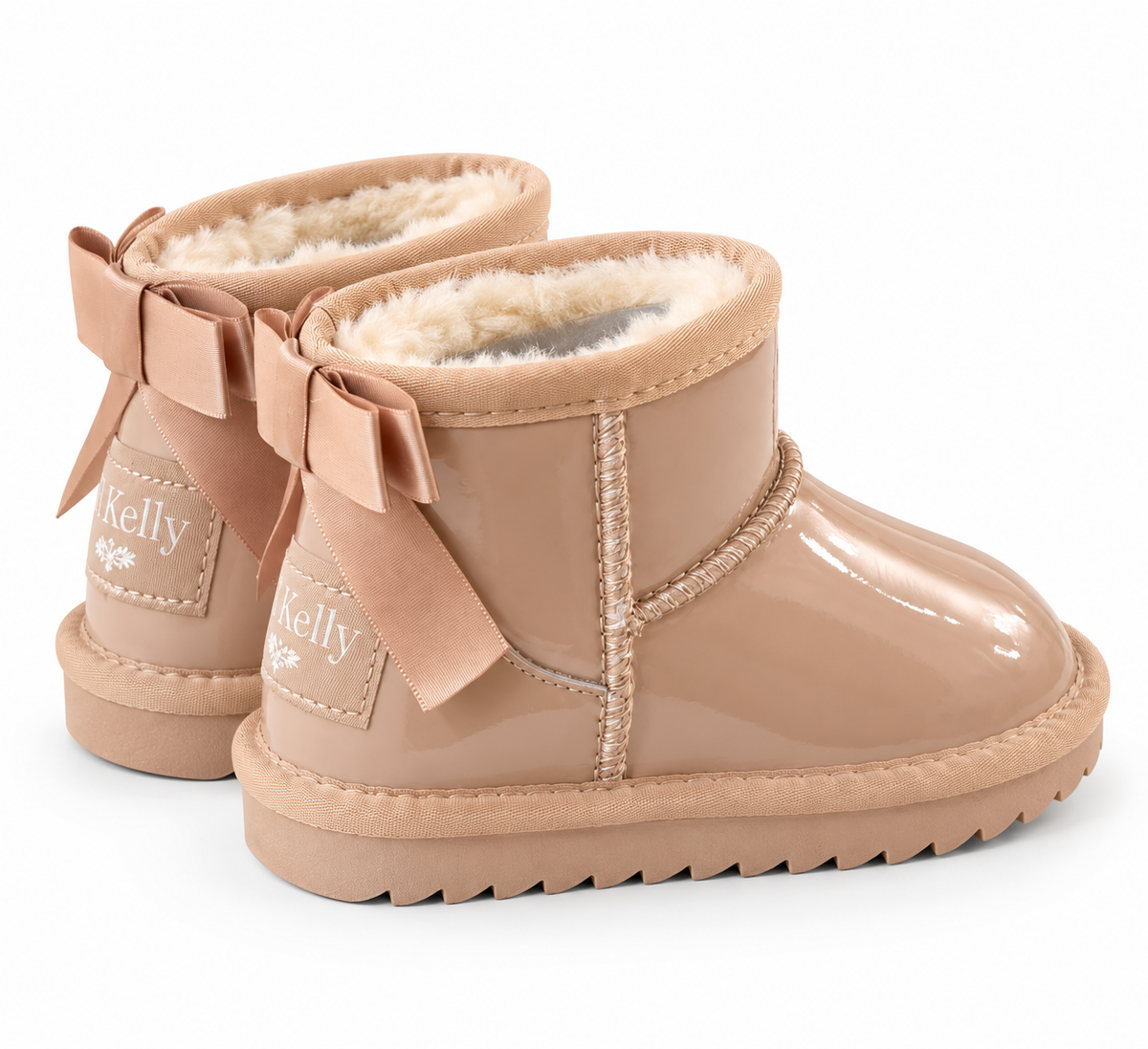 Lelli Kelly beige patient bow fur boots