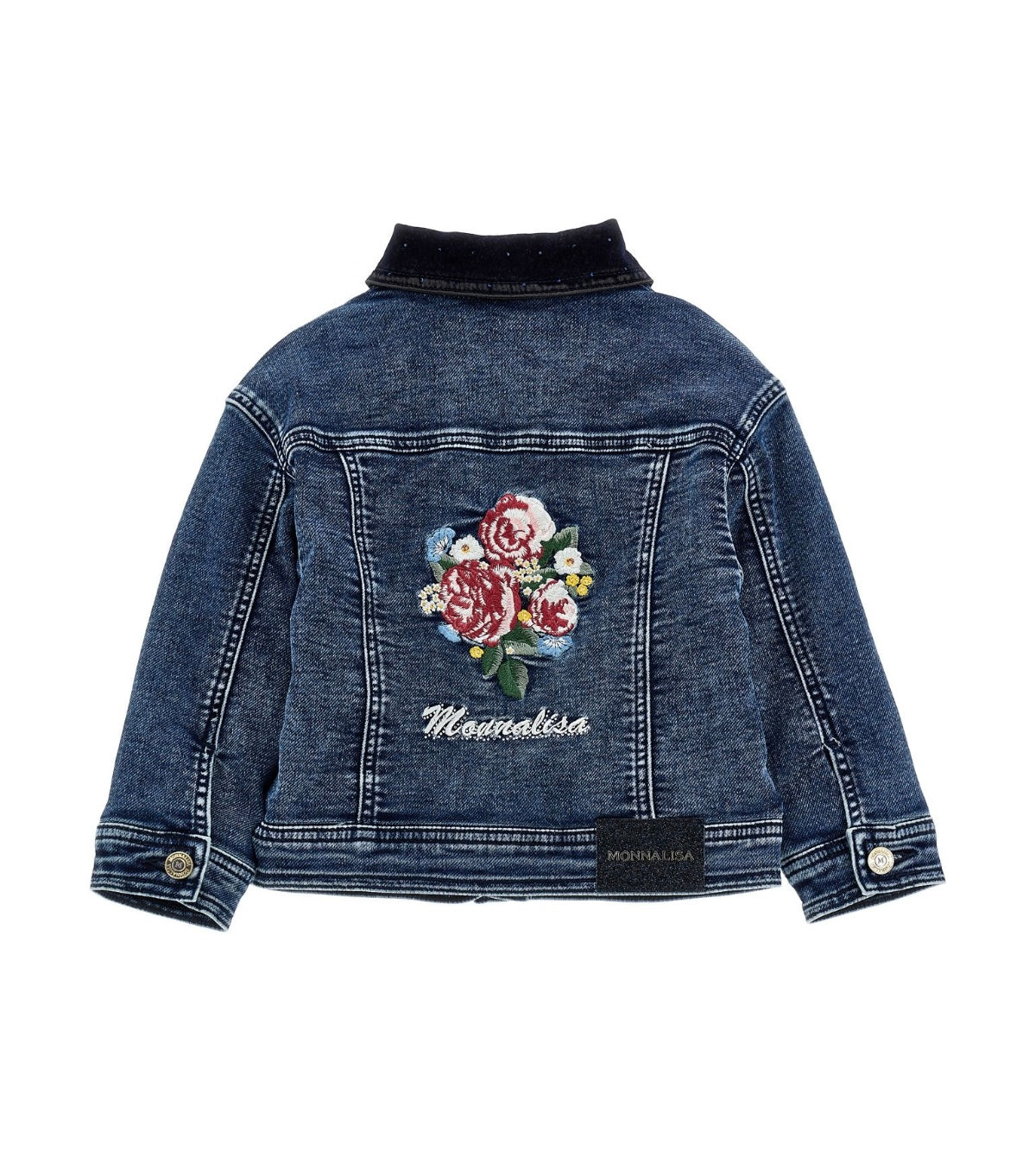 monnalisa rose denim jacket