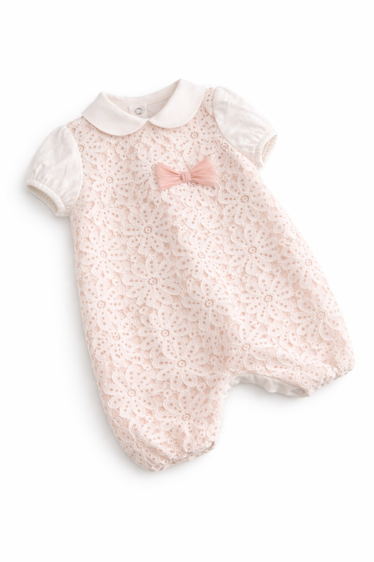 Ninnoah peach lace romper